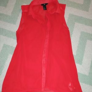 EUC sheer red H&M sleeveless top!